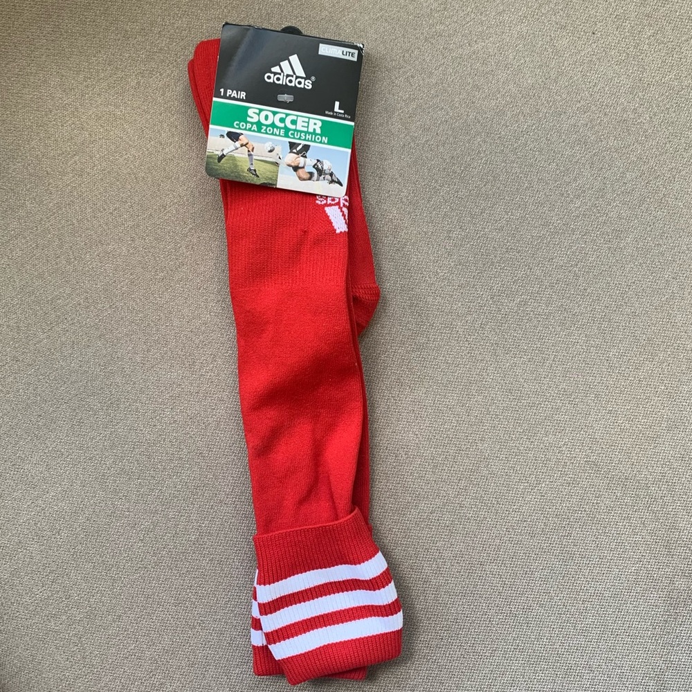 Red Adidas Soccer Socks Size L